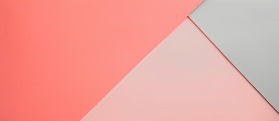 Wall Mural - minimalist image featuring a pink, coral, and gray background creating geometric shapes, ideal for a
