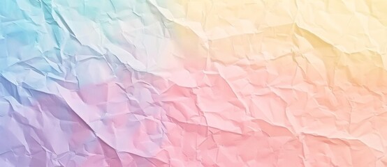 Poster - Crumpled paper texture in pastel colors, vintage and grunge vibe, ideal for design projects. Blank canvas with copy space for wallpapers, banners, posters, and more