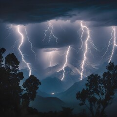 Poster - lightning in the night