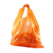 © WINNN - 3d render orange plastic bag isolated on transparent background
