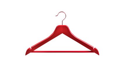 Wall Mural - red wooden hanger isolated on transparent background