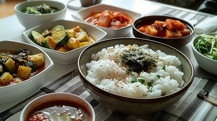 Wall Mural - korean dinner food