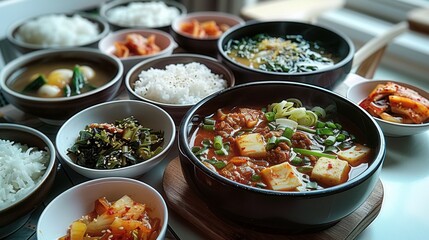 Wall Mural - korean dinner food