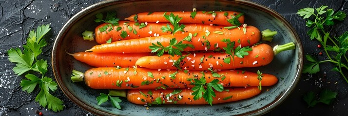 Wall Mural - a bowl filled with carrots covered in sesame seeds.