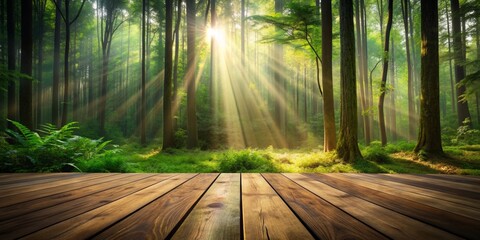 Sunlight Streaming Through a Lush Forest