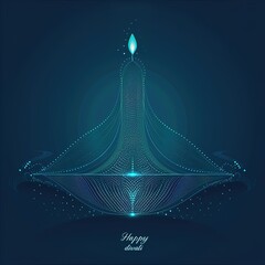 Poster - Abstract illustration of diya on Diwali celebration.illustration