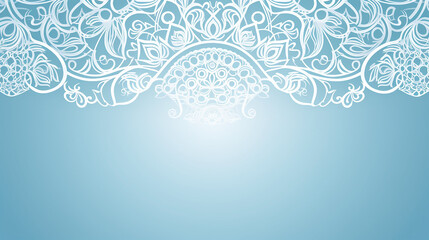 Wall Mural - Horizontal Light Blue Background with Oriental Pattern