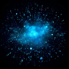 Blue particle with background of stars