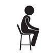© DonSagon - vector flat icon of a person sitting on a chair
