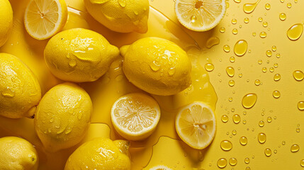 Wall Mural - lemon slices background