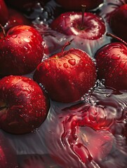 Wall Mural -  The water of red apples