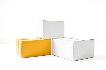 Poster - White and Yellow Boxes Isolated on White Background