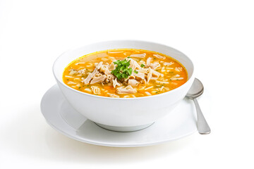 Canvas Print - Bowl of Chicken Noodle Soup with Parsley Garnish