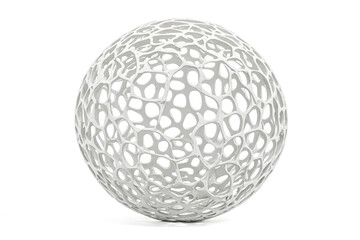 Canvas Print - White Abstract Sphere with Intricate Pattern