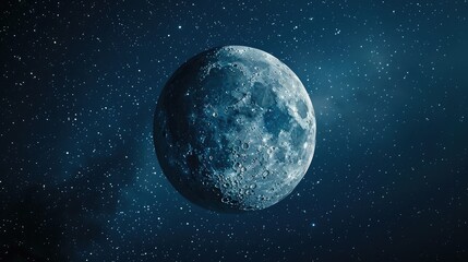 Wall Mural - half moon high in the night sky