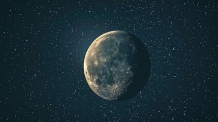 Wall Mural - half moon high in the night sky