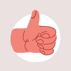 Sticker - Cartoon vector illustration of Thumbs up like icon