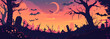 © Mitchell - Halloween background with Simple Elements | Flat Style Vector Art, High Definition