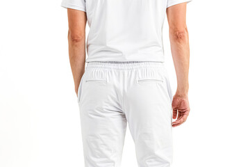 Wall Mural - Back View of Man Wearing White Jogger Pants