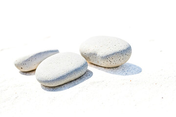 Sticker - Three White Stones on White Sand