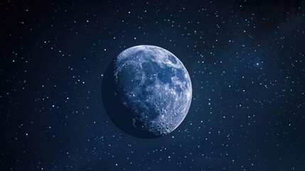 Wall Mural - half moon high in the night sky