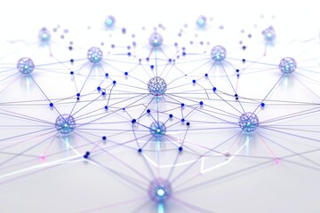 Wall Mural - Network diagram showing nodes and connections in a decentralized system