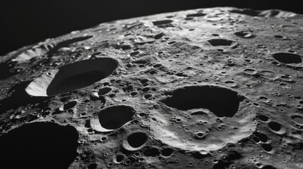 Wall Mural - lunar surface with detailed craters