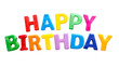 © Tekin - Colorful in letters saying Happy Birthday, isolated on white background