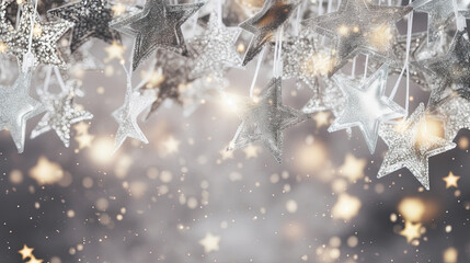 Poster - Abstract shiny background with blue glitter. Scattered confetti sparkles with light blue pastel color