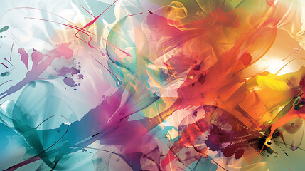 Wall Mural - Vibrant Abstract Symphony Illustration