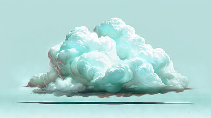 Sticker -   A cloud drifting on water against a blue backdrop