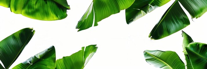 background of fresh banana plant leaf with copy space