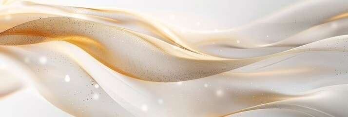 Wall Mural - This abstract background showcases elegant gold and white waves, exuding sophistication and luxury in its design