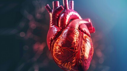 Fototapete - A detailed medical illustration of the human heart, showing its structure and function