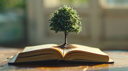 Poster - Tree Growing From Open Book