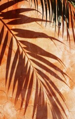 Poster - A leaf casts a shadow on a wall