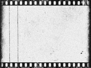 scratched black and white scanned texture of old film with noise and dust. illustration