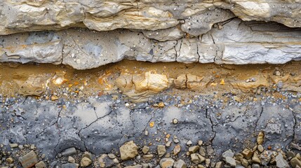 Poster - A rocky cliff with a lot of debris and dirt