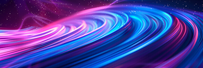 Fototapete - Dynamic abstract background in blue and purple Future-focused