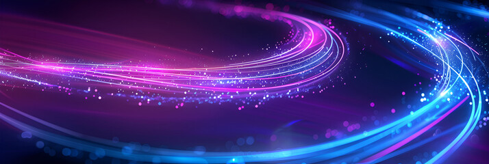 Fototapete - Dynamic abstract background in blue and purple Future-focused
