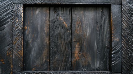Poster - Close-up shot of a wooden frame on a wall, suitable for interior design or decoration images