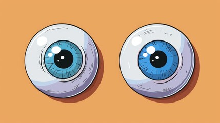 Cartoon toy eyes with safety wobbly design in flat vector style. Depicting toy parts and accessories for crafting and design projects. 