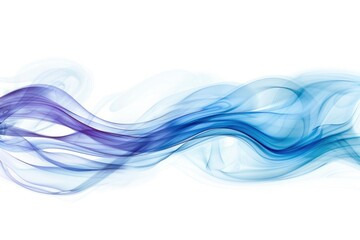 Poster - A wave of blue and purple smoke on a white background