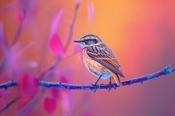 Poster - A small bird sits perched on a branch of a tree, enjoying the surroundings