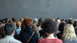 © EnricaDjango - Photo of a crowd looking up, view from behind, isolated