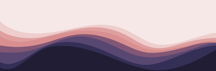 Wall Mural - sunset purple color gradient landscape wave pattern design vector illustration good for wallpaper, background, backdrop, banner, ui, ux, business, and advertising	