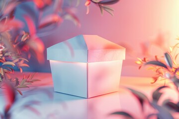 Aufkleber - A small white box sitting on top of a table