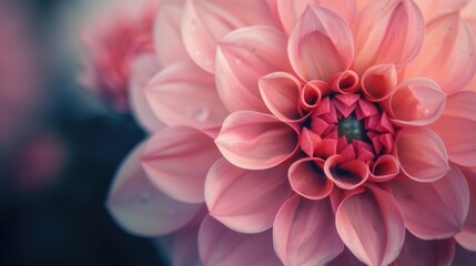 Wall Mural - A detailed view of a bright pink flower with intricate petals and center