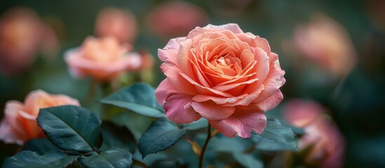 Canvas Print - Peach Rose in Bloom