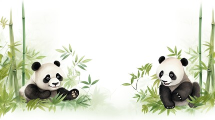 Canvas Print - panda eating bamboo